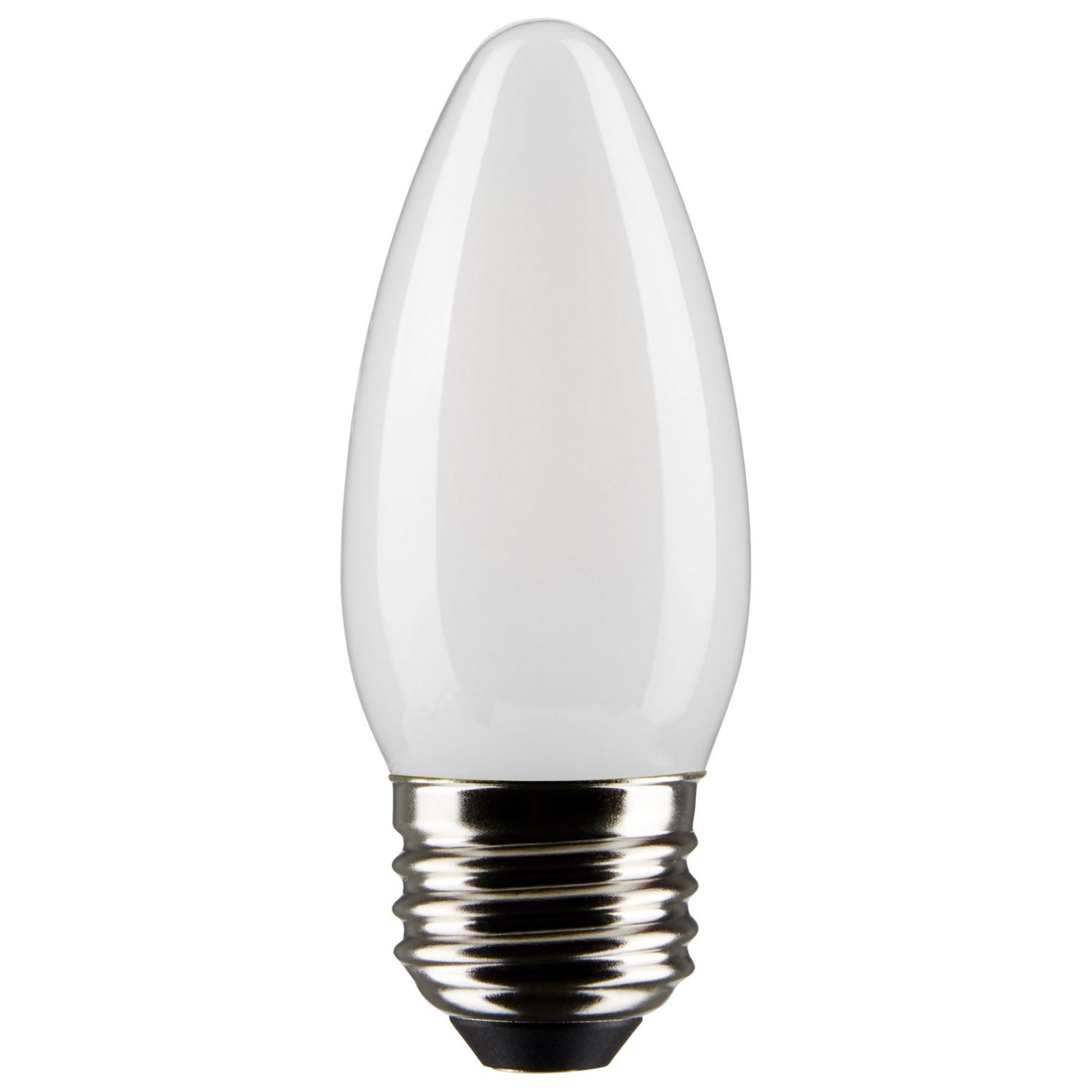 B11 Candle LED Bulb, 6 Watts, 500 Lumens, 5000K, E26 Medium Base, Frosted, Pack of 2 - Bees Lighting