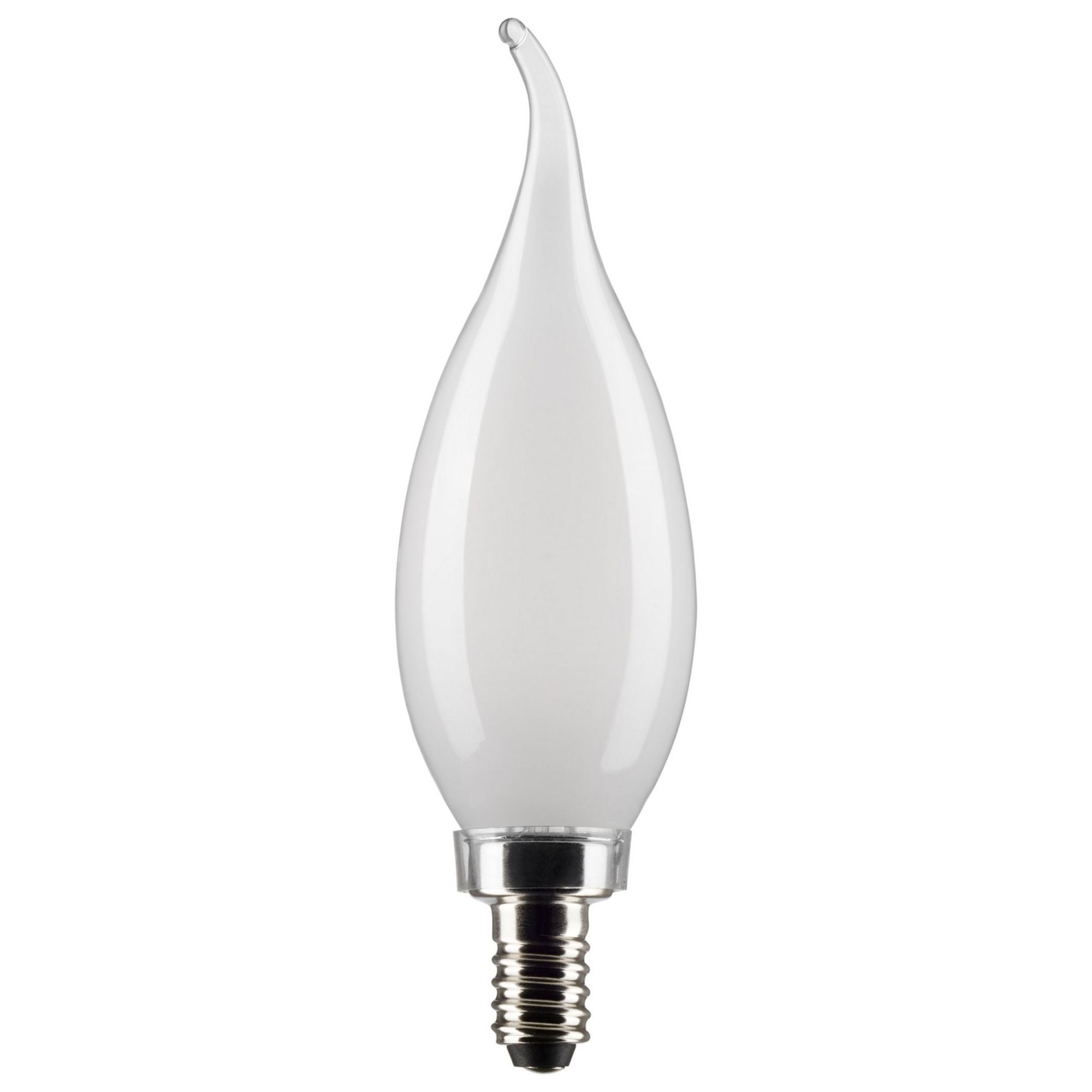 CA10 LED Bulb, 6W, 500lm, 5000K, 60W Equal, E12 Candelabra Base, Frosted, Pack of 2 - Bees Lighting