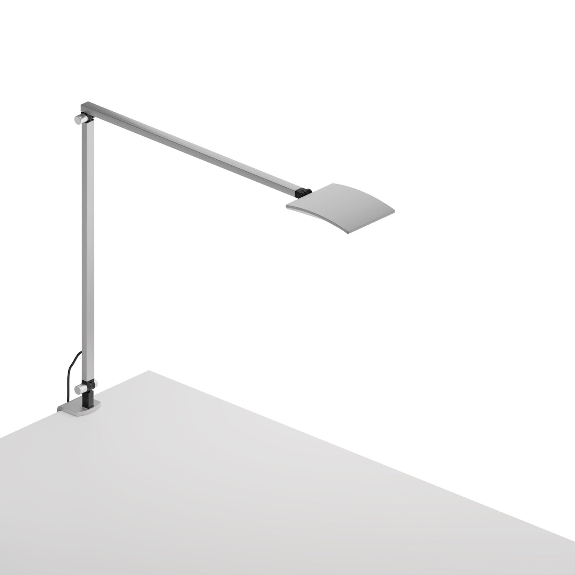 Mosso Pro Silver Contemporary LED Desk Lamp with One-Piece Desk Clamp - Bees Lighting