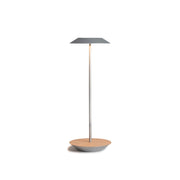 Royyo Silver With White Oak Modern LED Desk Lamp with USB Port - Bees Lighting