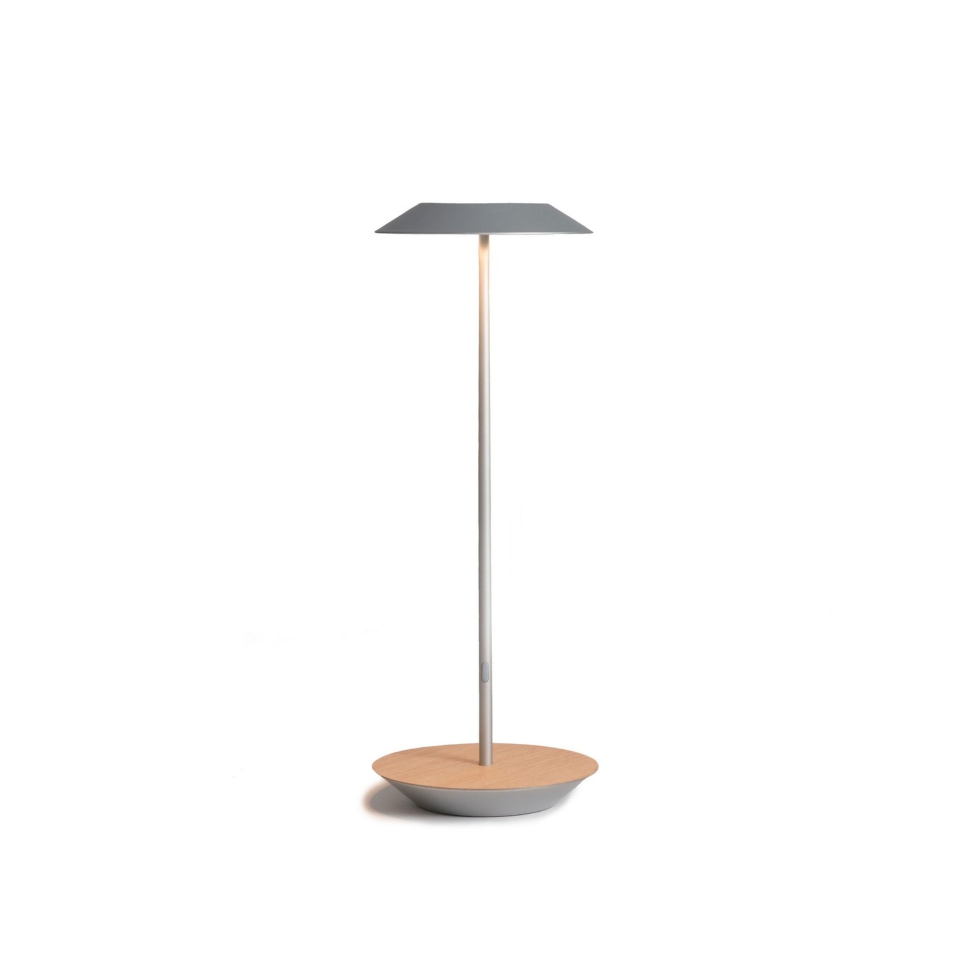Royyo Silver With White Oak Modern LED Desk Lamp with USB Port - Bees Lighting