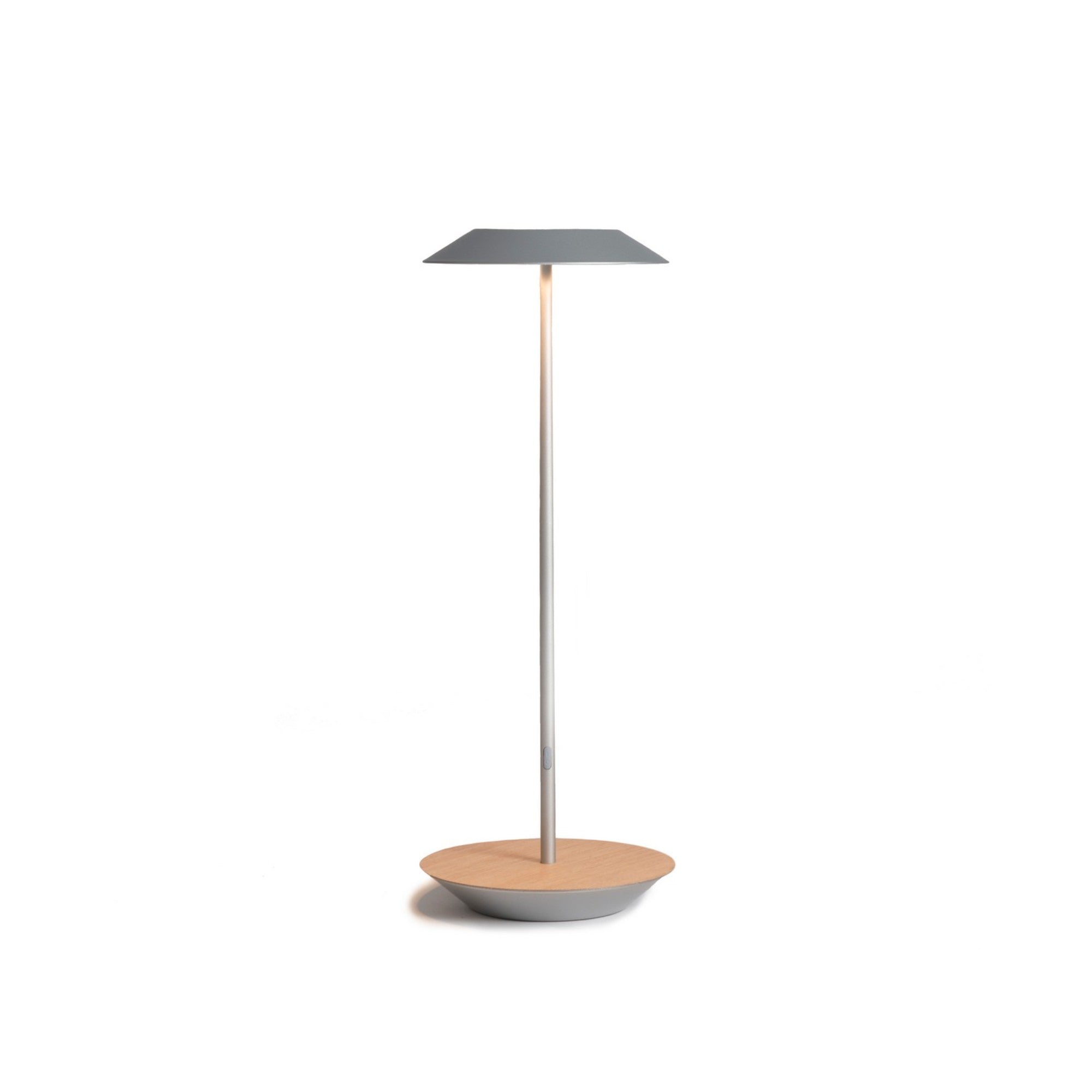 Royyo Silver With White Oak Modern LED Desk Lamp with USB Port - Bees Lighting