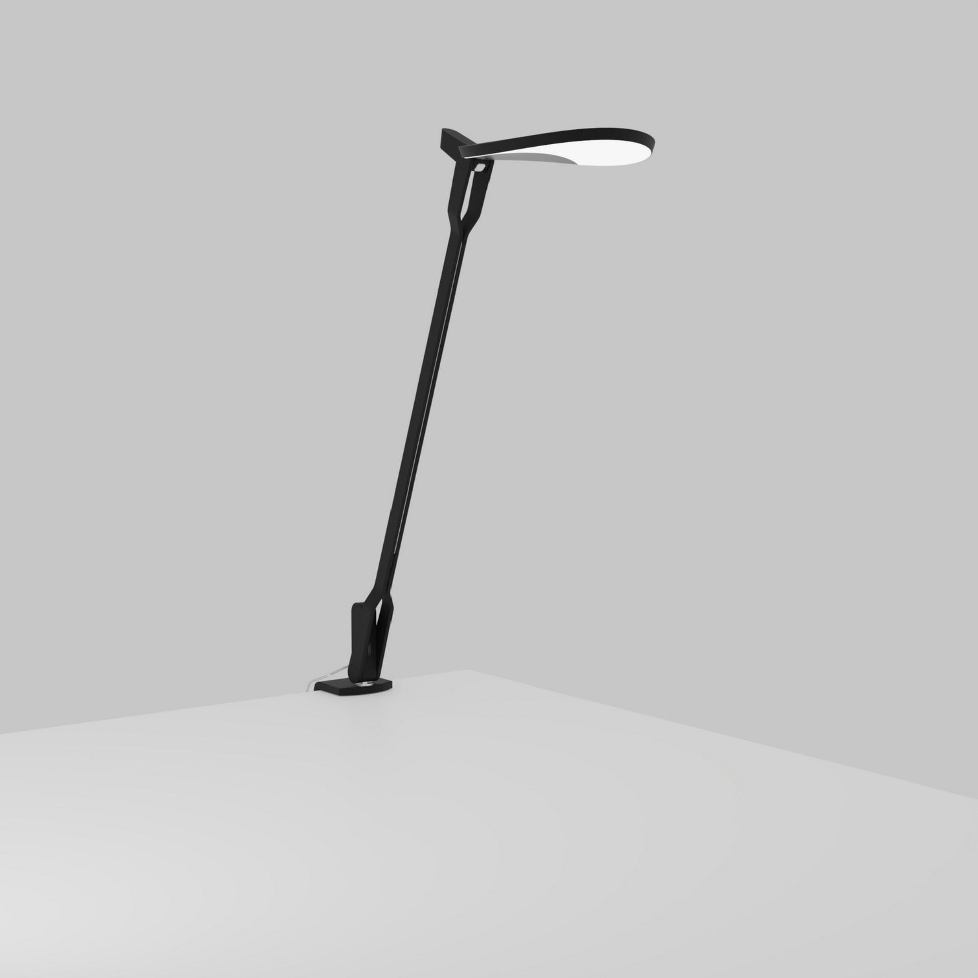 Splitty Pro Matte Black Contemporary LED Desk Lamp with Two-Piece Desk Clamp and USB Port - Bees Lighting