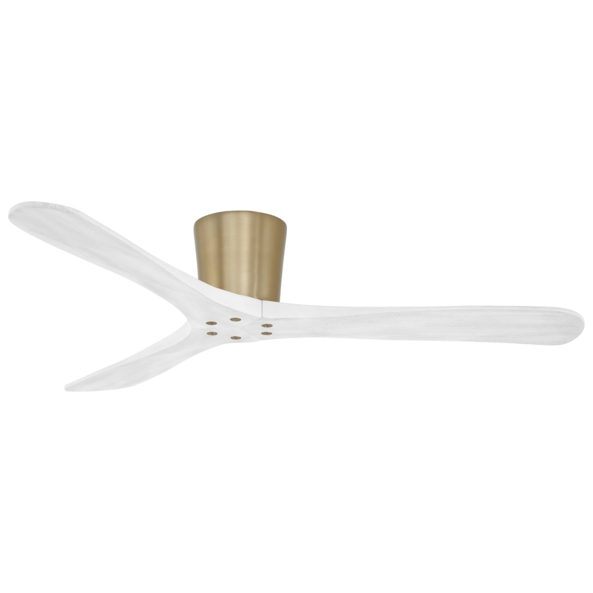 Avtur 60" Soft Brass & White Flush Mount Ceiling Fan with Remote - Bees Lighting