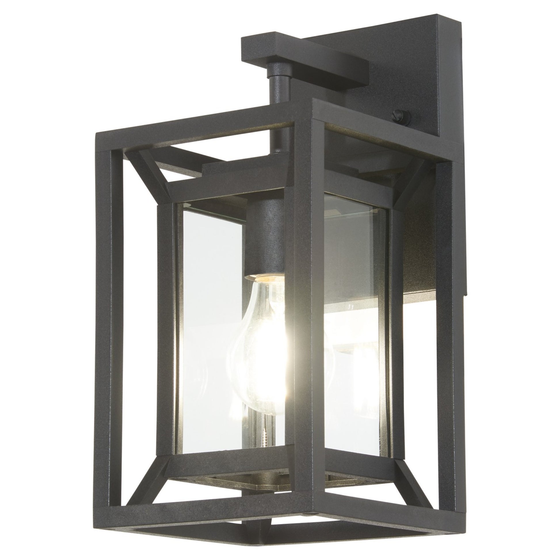 Harbor View 12" Outdoor Wall Sconce with Clear Glass, Sand Coal Finish - Bees Lighting