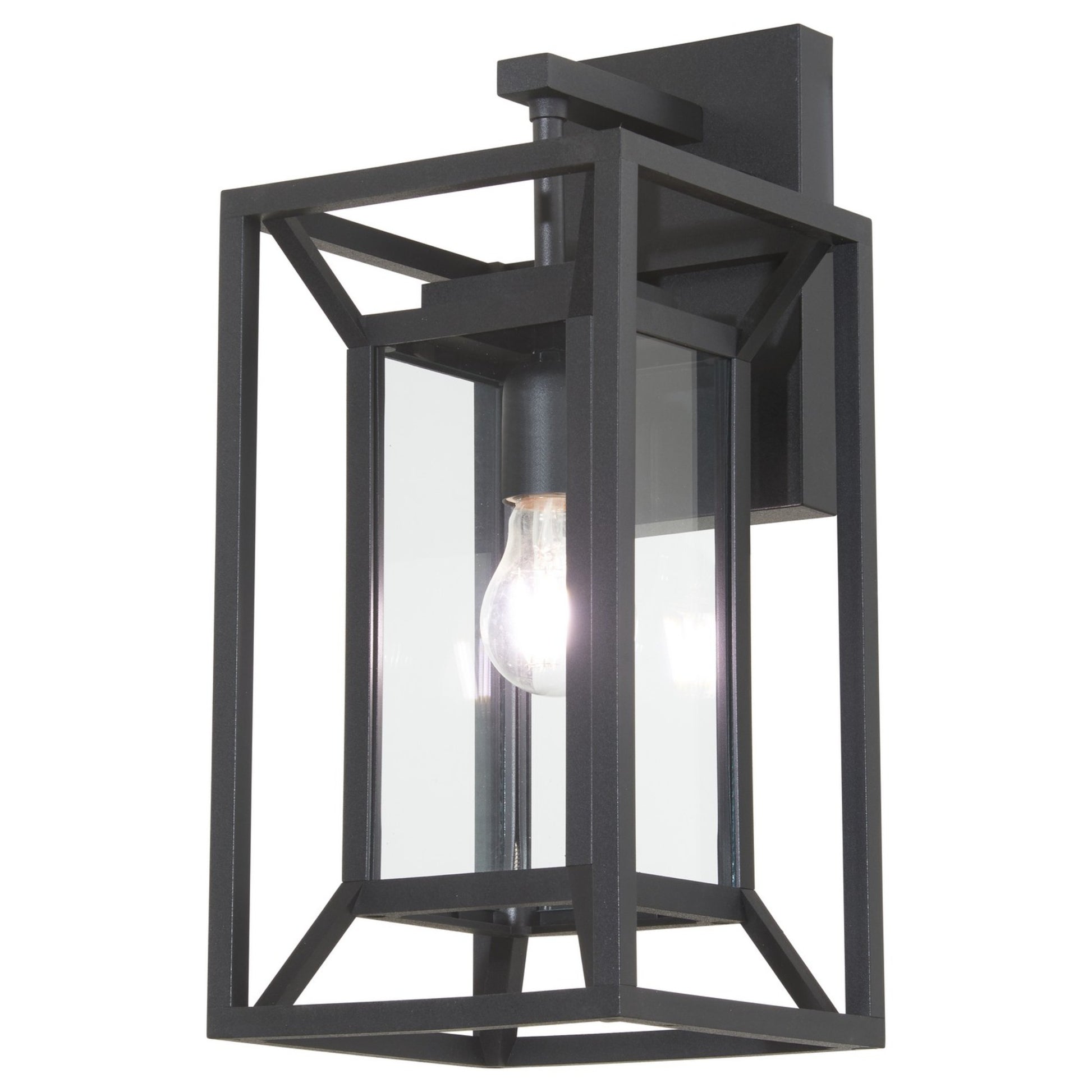 Harbor View 17" Outdoor Wall Sconce with Clear Glass, Sand Coal Finish - Bees Lighting