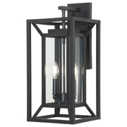 Harbor View 21" 2-Light Outdoor Wall Sconce with Clear Glass, Sand Coal Finish - Bees Lighting