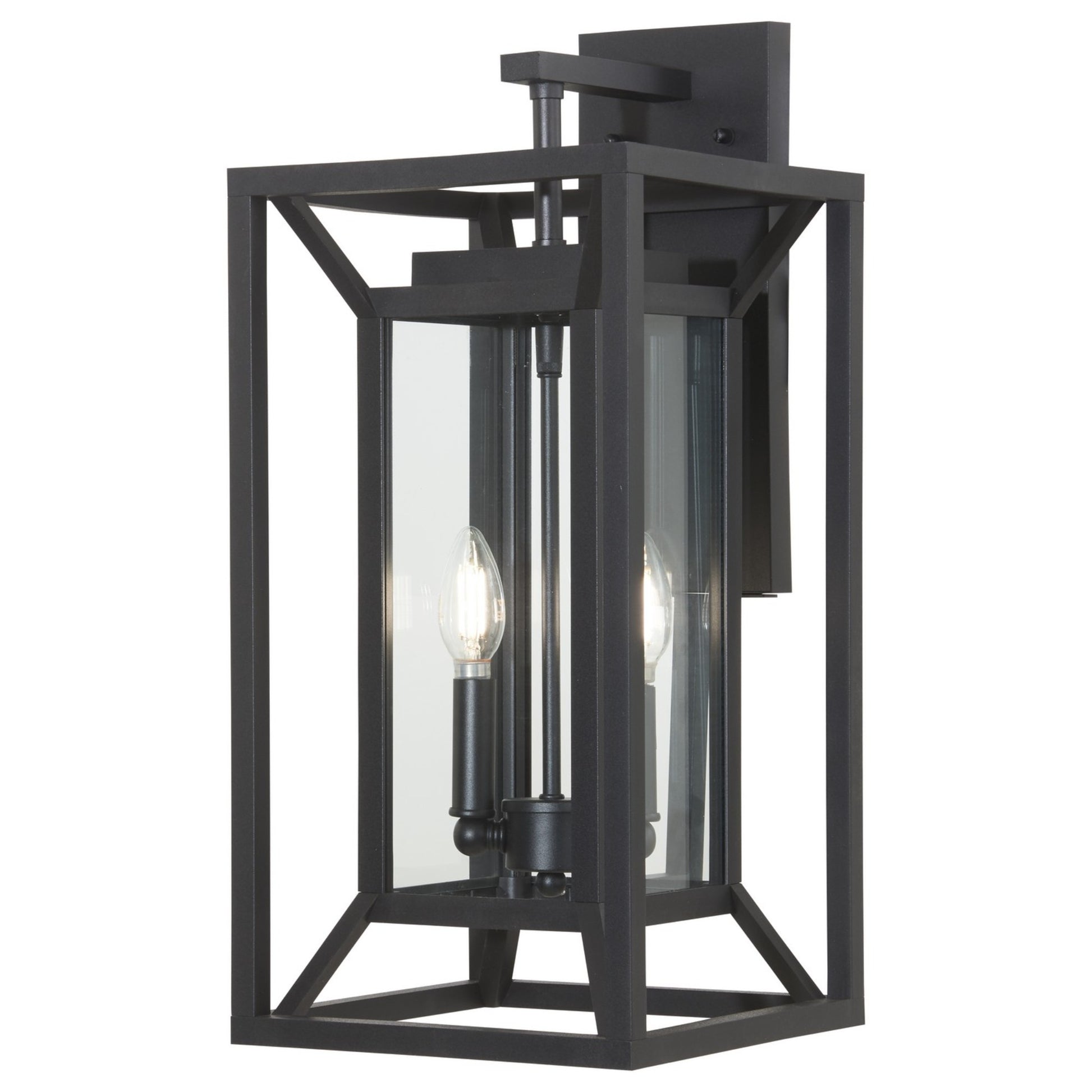 Harbor View 21" 2-Light Outdoor Wall Sconce with Clear Glass, Sand Coal Finish - Bees Lighting