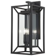 Harbor View 25" 4-Light Outdoor Wall Sconce with Clear Glass, Sand Coal Finish - Bees Lighting