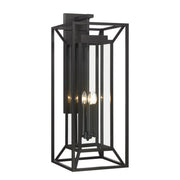 Harbor View 35" 4-Light Outdoor Wall Sconce with Clear Glass, Sand Coal Finish - Bees Lighting