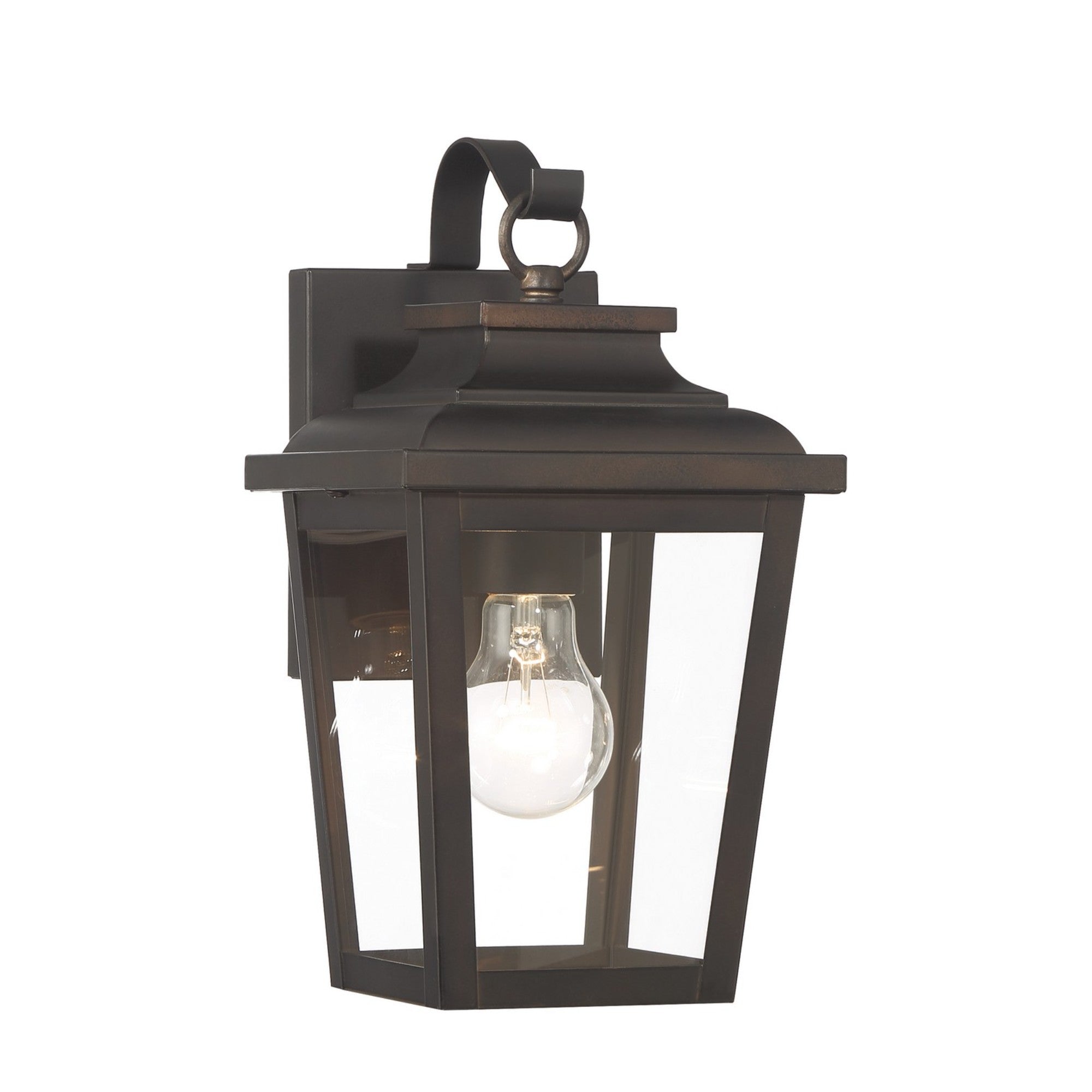 Irvington Manor 12" Outdoor Wall Sconce with Clear Glass, Chelesa Bronze Finish - Bees Lighting