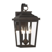 Irvington Manor 17" 3-Light Outdoor Wall Sconce with Clear Glass, Chelesa Bronze Finish - Bees Lighting