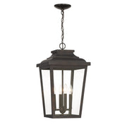 Irvington Manor 22" 4-Light Outdoor XL Chain Hung with Clear Glass, Chelesa Bronze Finish - Bees Lighting