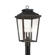 Irvington Manor 24" 4-Light Outdoor Post Mount with Clear Glass, Chelesa Bronze Finish - Bees Lighting