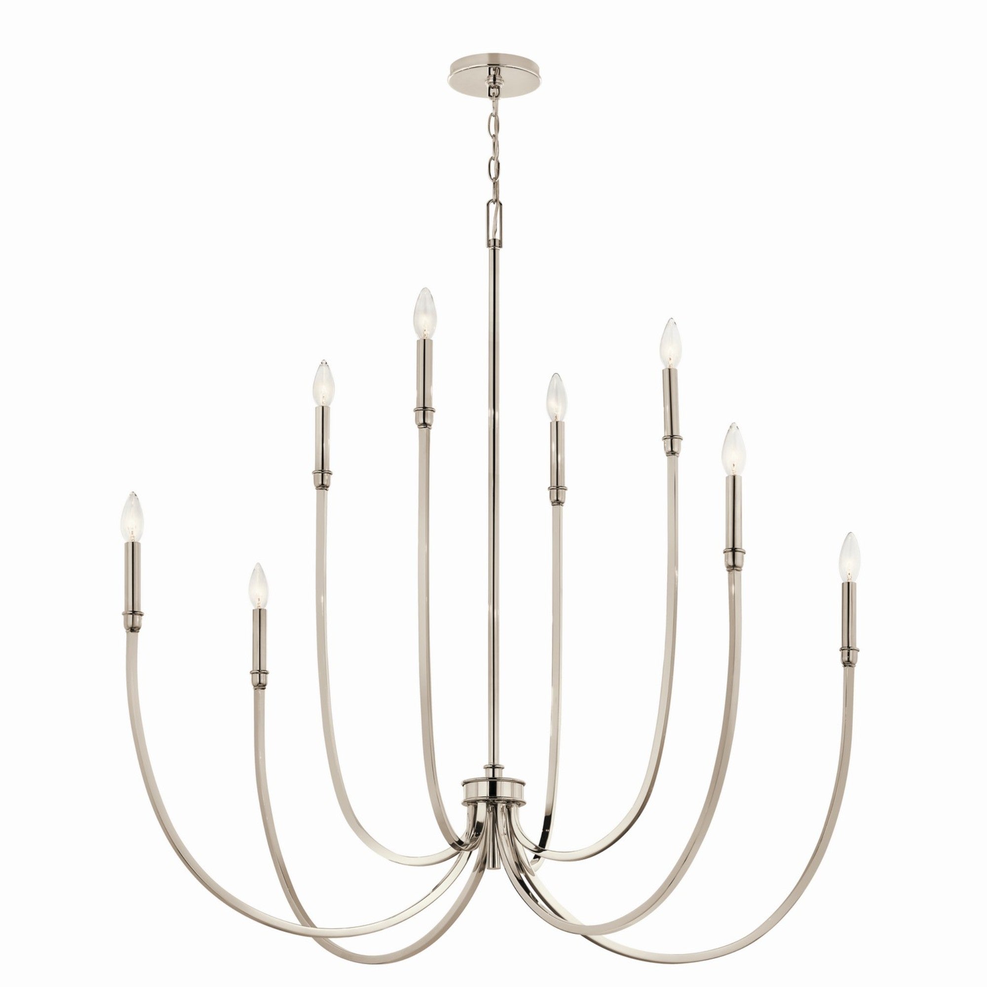Malene 45" 8-Light Foyer Chandelier, Polished Nickel Finish - Bees Lighting