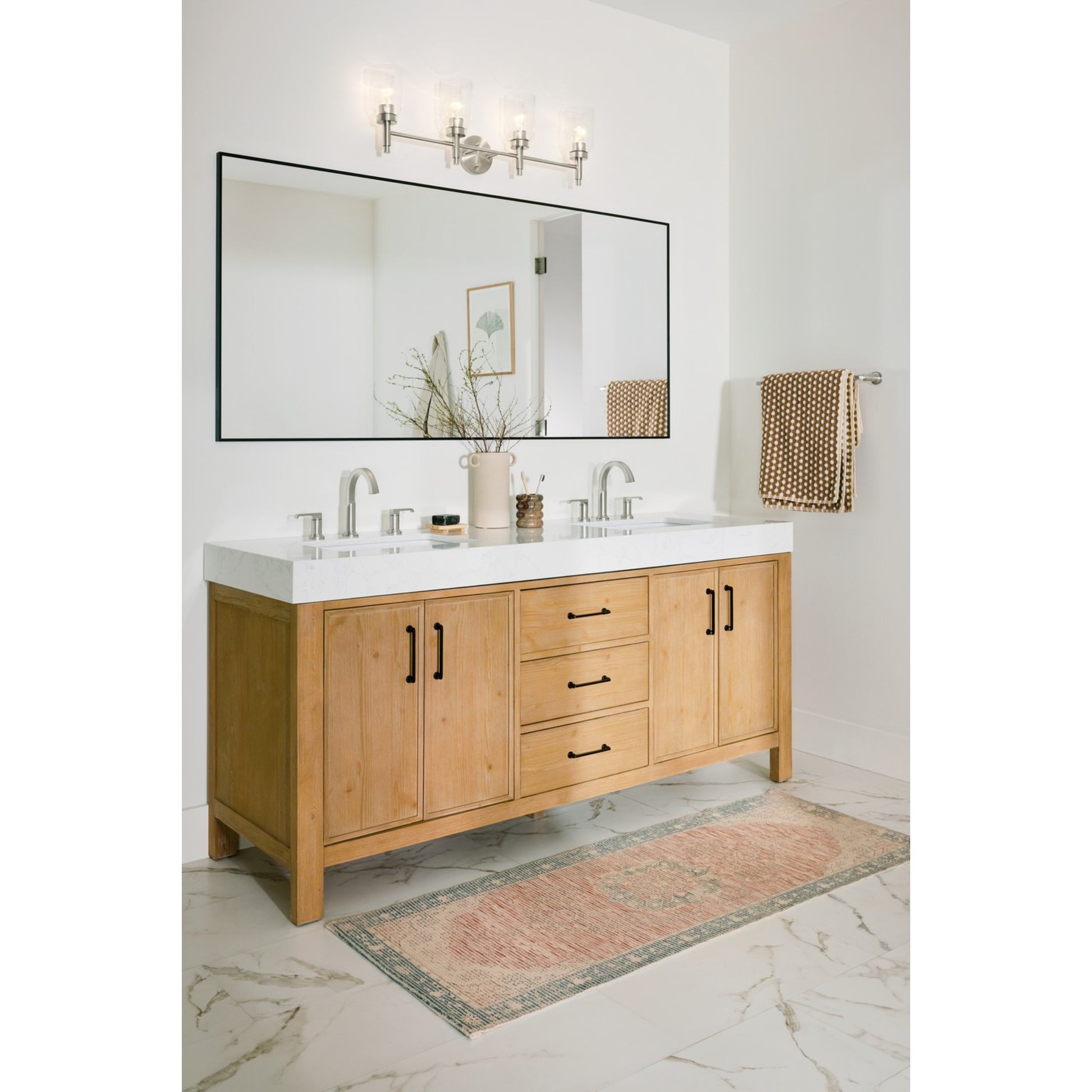Madden 34" 4-Light Vanity Light, Brushed Nickel Finish - Bees Lighting
