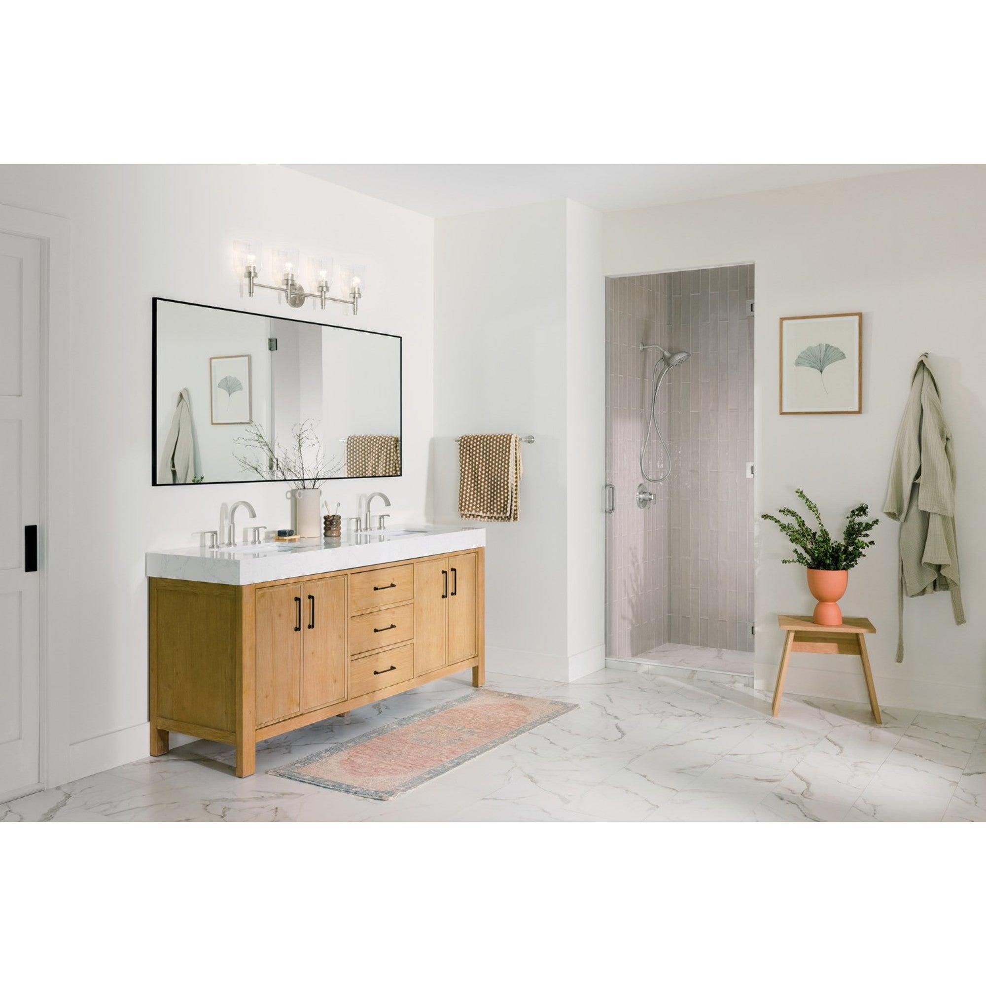Madden 34" 4-Light Vanity Light, Brushed Nickel Finish - Bees Lighting