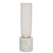 Volver 10" LED Accent Table Lamp, 120-240V, White Marble Finish - Bees Lighting