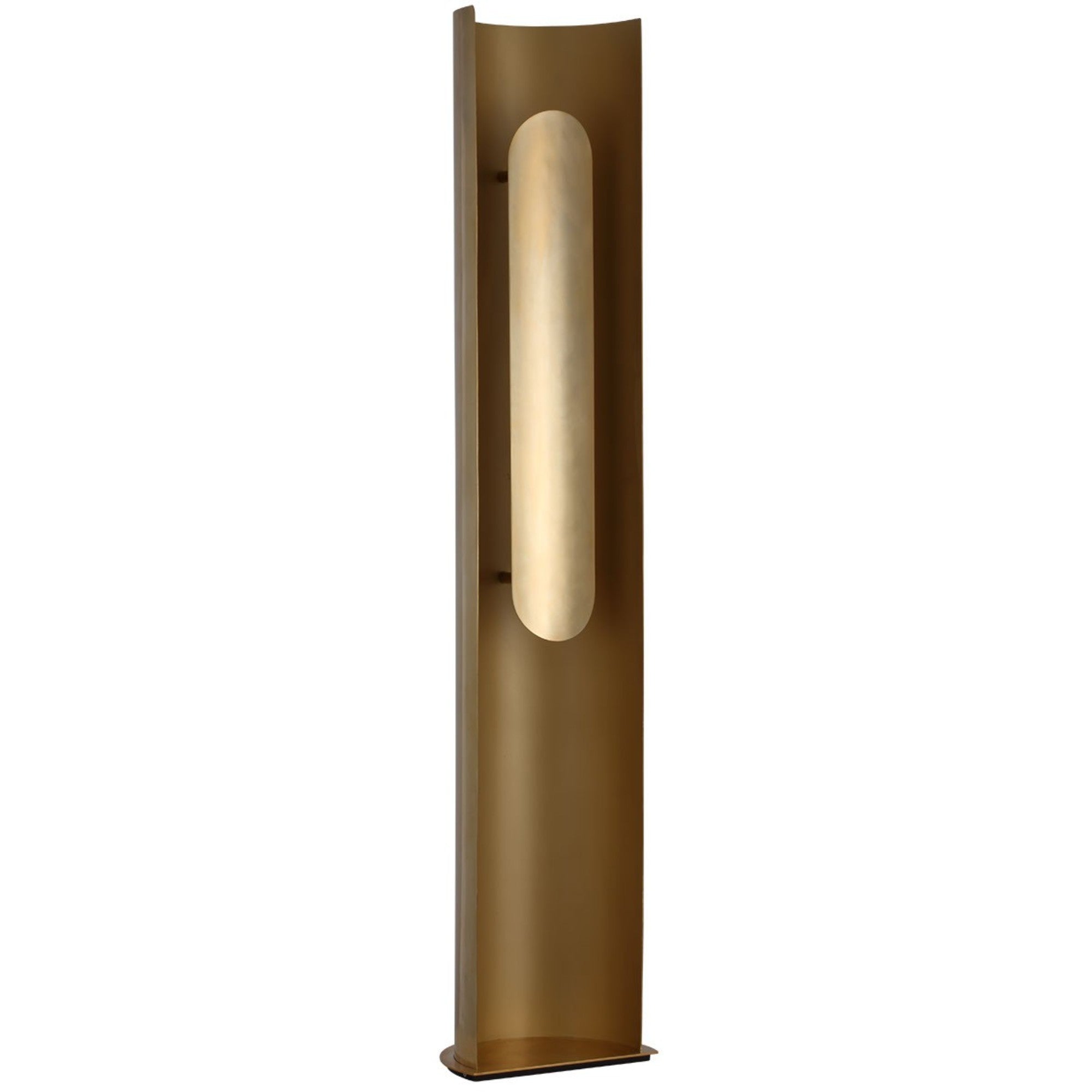 Shielded LED Floor Lamp, Hand Rubbed Antique Brass Finish - Bees Lighting