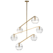 Lowing 59" 6-Light Grand Chandelier, Polished Antique Brass Finish - Bees Lighting