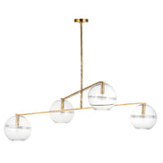 Lowing 59" 4-Light Medium Chandelier, Polished Antique Brass Finish - Bees Lighting