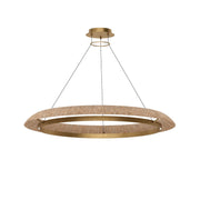 Noa 51" X-Large Chandelier, 120-277V, Antique Brass with Natural Rattan Finish - Bees Lighting
