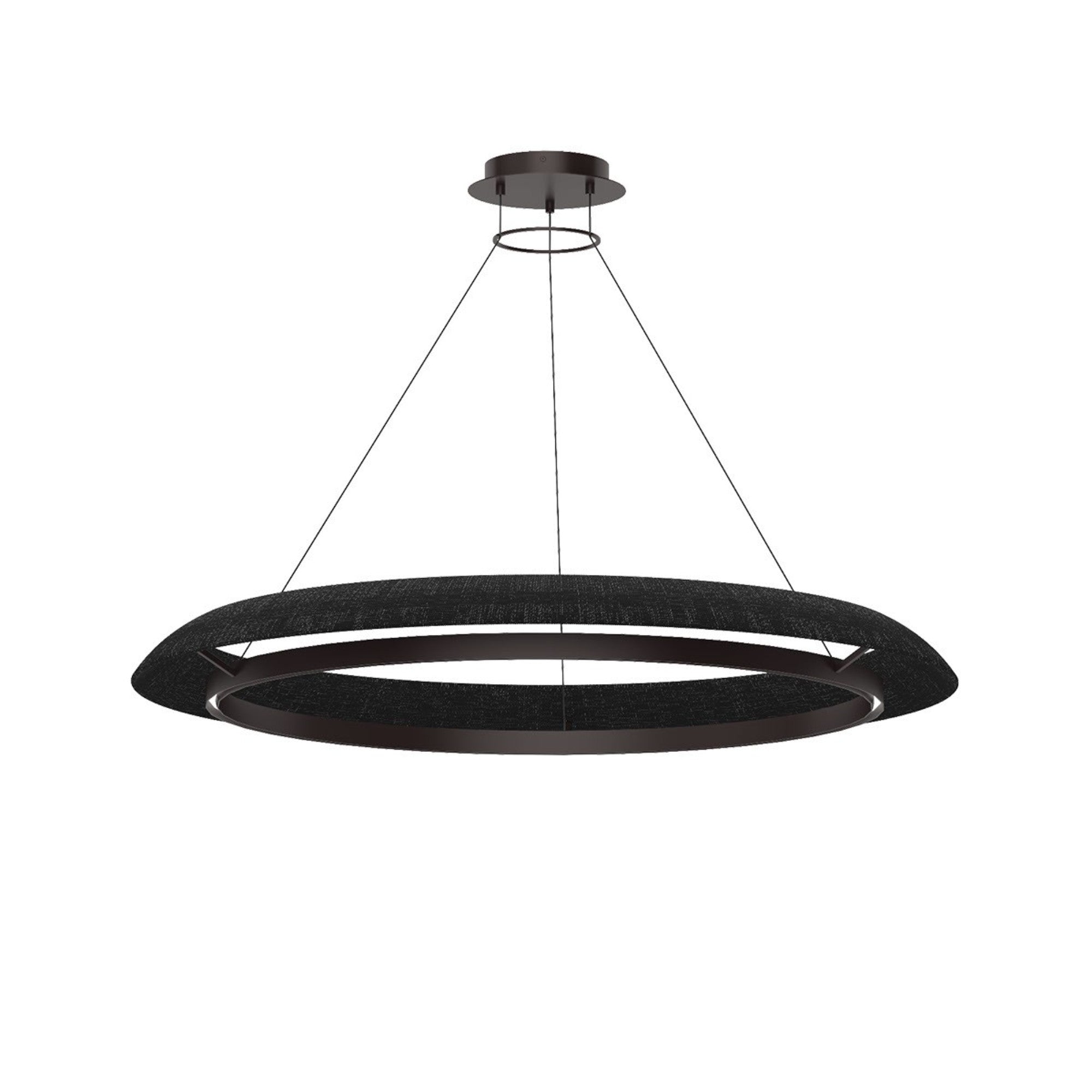 Noa 51" X-Large Chandelier, 120-277V, Bronze with Washed Black Rattan Finish - Bees Lighting