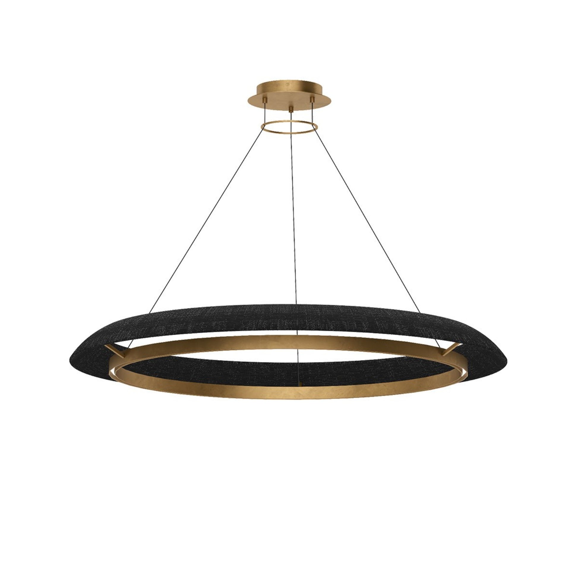 Noa 51" X-Large Chandelier, 120-277V, Antique Brass with Washed Black Rattan Finish - Bees Lighting