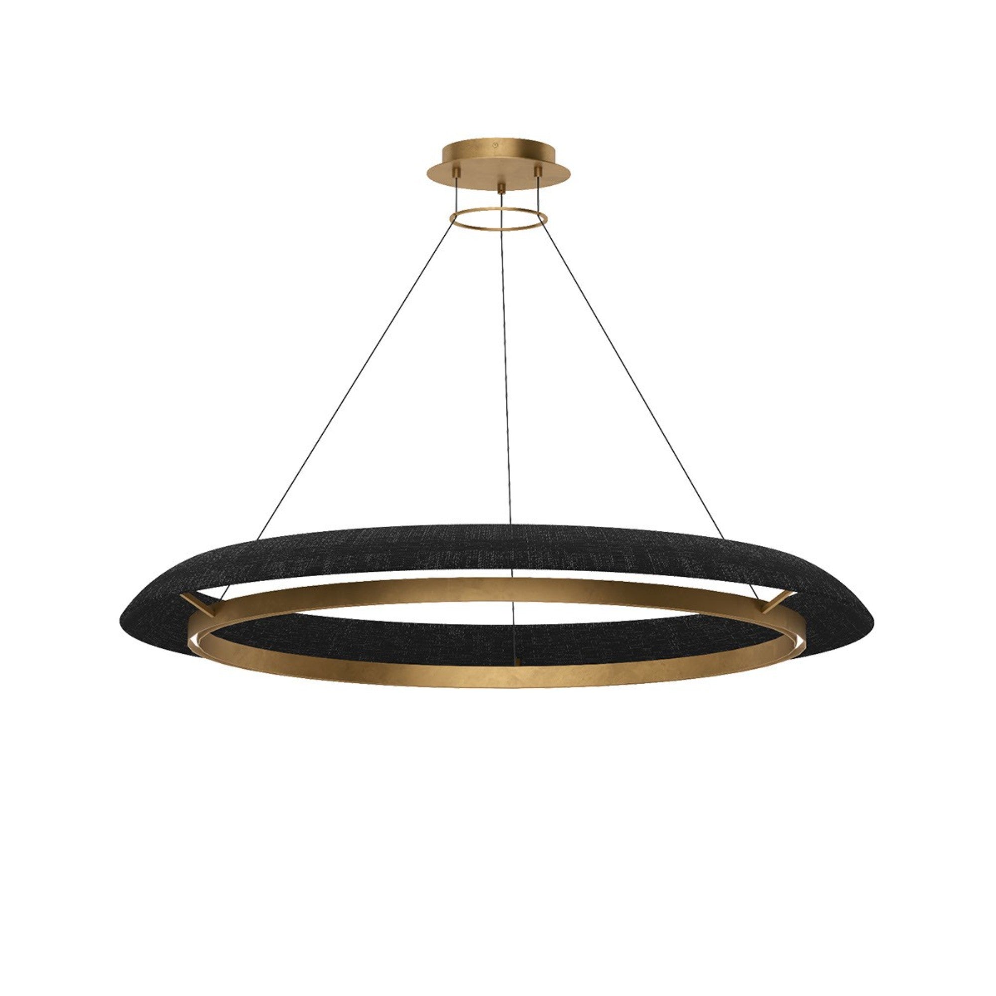 Noa 51" X-Large Chandelier, 120-277V, Antique Brass with Washed Black Rattan Finish - Bees Lighting