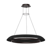 Noa 39" Large Chandelier, 120-277V, Bronze with Washed Black Rattan Finish - Bees Lighting