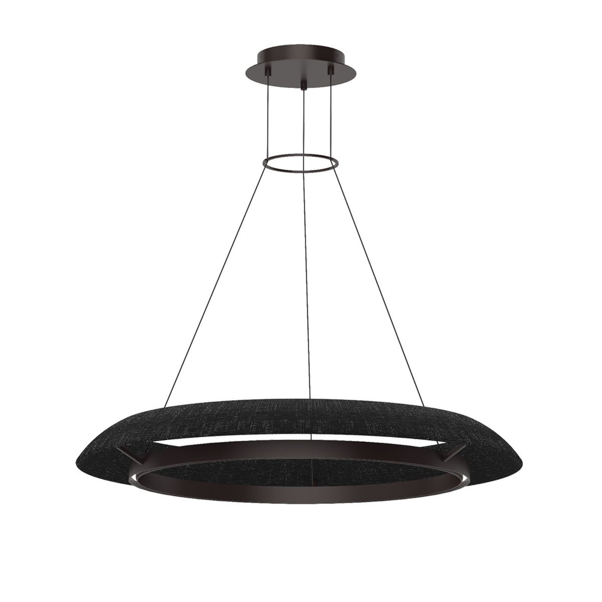 Noa 39" Large Chandelier, 120-277V, Bronze with Washed Black Rattan Finish - Bees Lighting