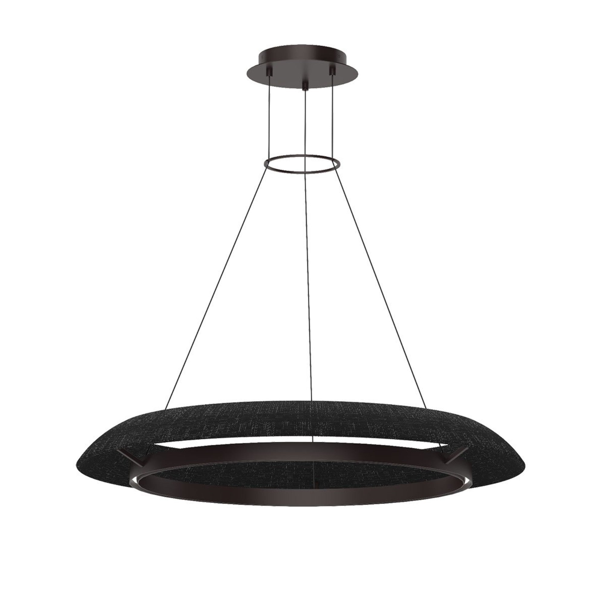 Noa 39" Large Chandelier, 120-277V, Bronze with Washed Black Rattan Finish - Bees Lighting