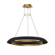 Noa 39" Large Chandelier, 120-277V, Antique Brass with Washed Black Rattan Finish - Bees Lighting