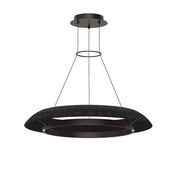 Noa 33" Medium Chandelier, 120-277V, Bronze with Washed Black Rattan Finish - Bees Lighting