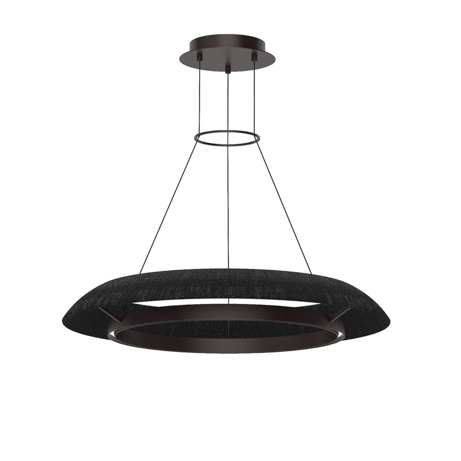 Noa 33" Medium Chandelier, 120-277V, Bronze with Washed Black Rattan Finish - Bees Lighting
