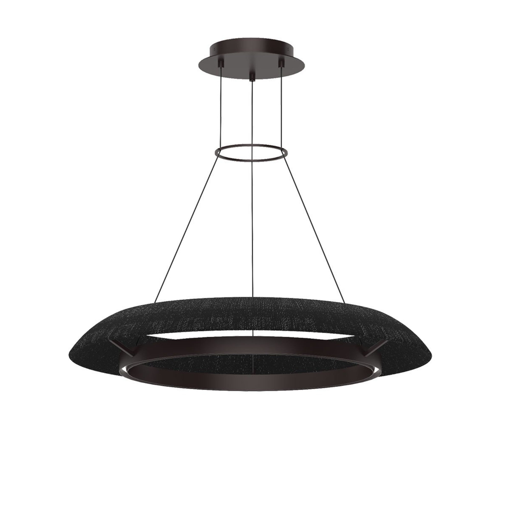 Noa 33" Medium Chandelier, 120-277V, Bronze with Washed Black Rattan Finish - Bees Lighting