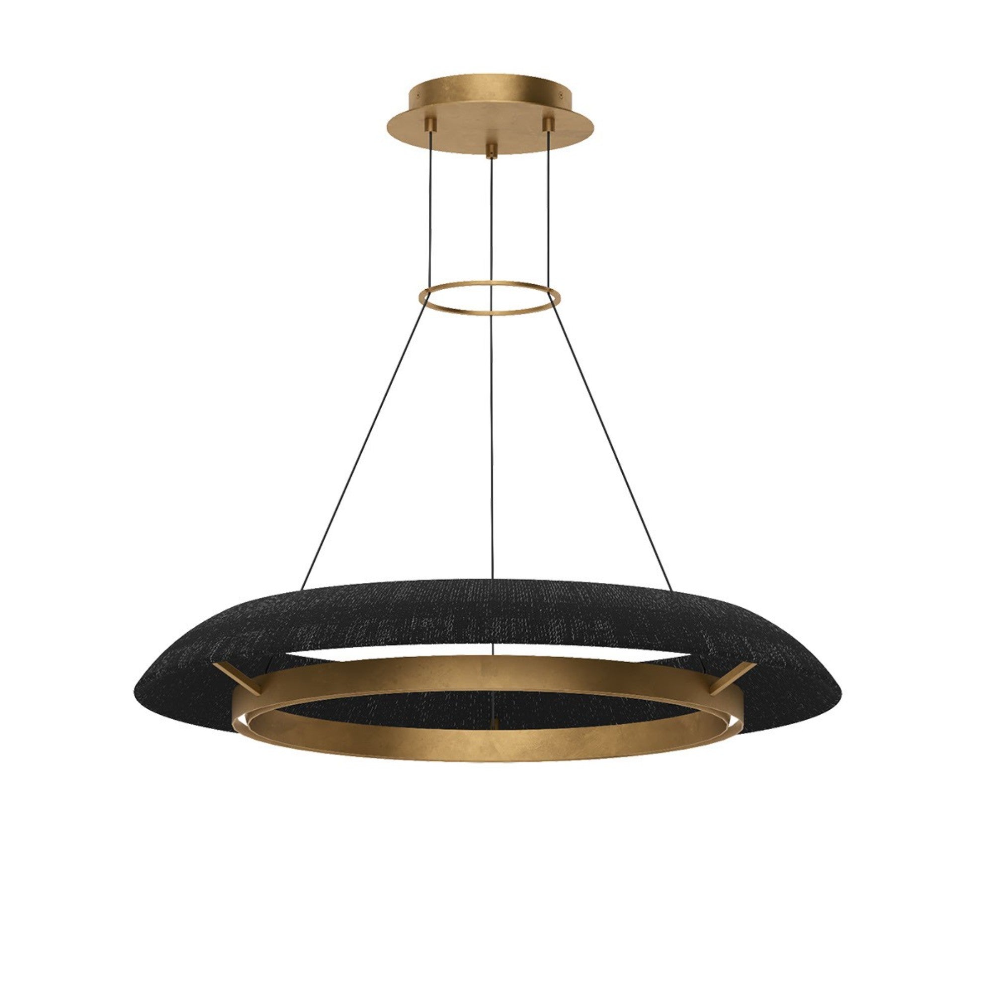 Noa 33" Medium Chandelier, 120-277V, Antique Brass with Washed Black Rattan Finish - Bees Lighting