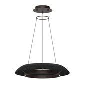 Noa 27" Small Chandelier, 120-277V, Bronze with Washed Black Rattan Finish - Bees Lighting