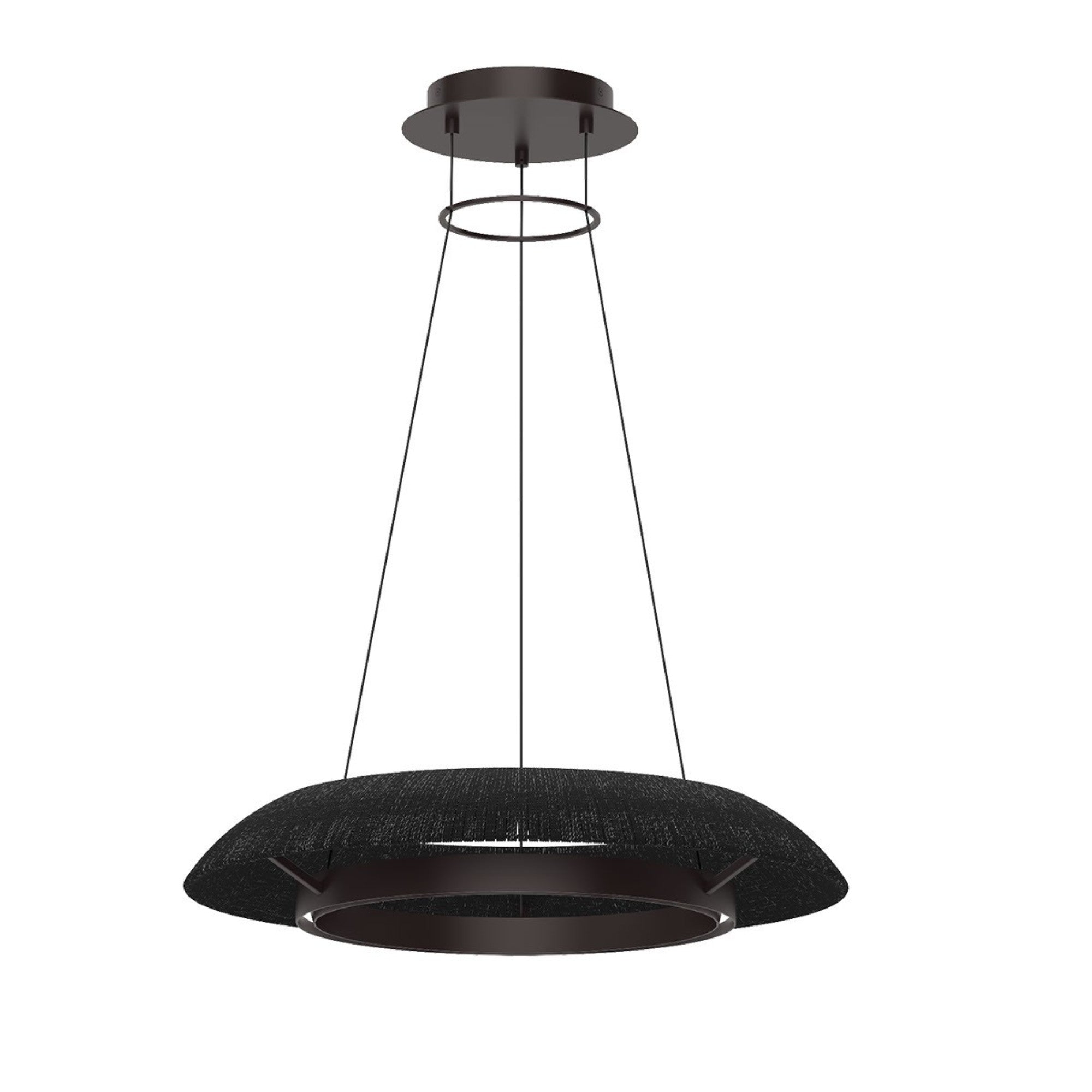 Noa 27" Small Chandelier, 120-277V, Bronze with Washed Black Rattan Finish - Bees Lighting