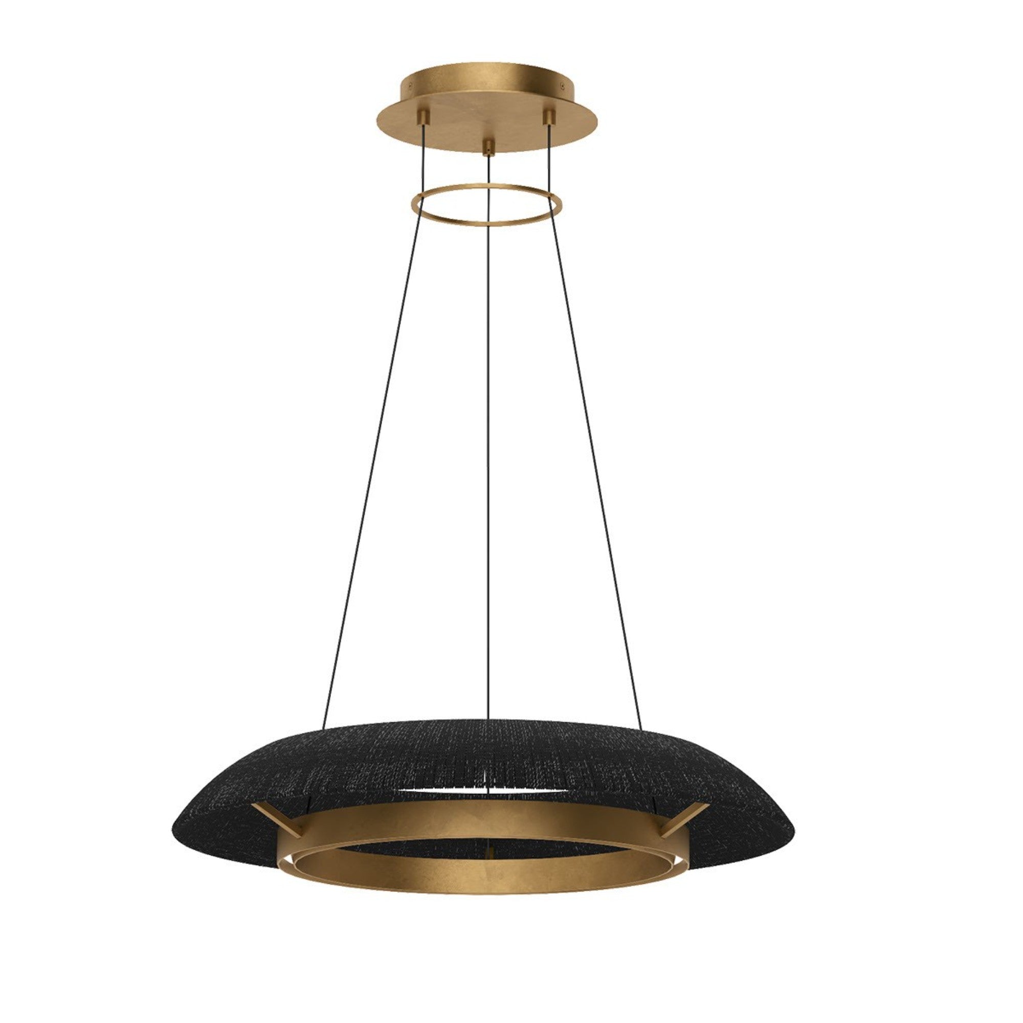 Noa 27" Small Chandelier, 120-277V, Antique Brass with Washed Black Rattan Finish - Bees Lighting