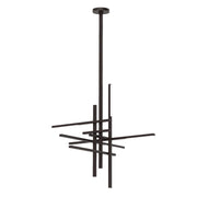 Cityscape 36" 6-Light LED Large Chandelier, 120-277V, Bronze Finish - Bees Lighting