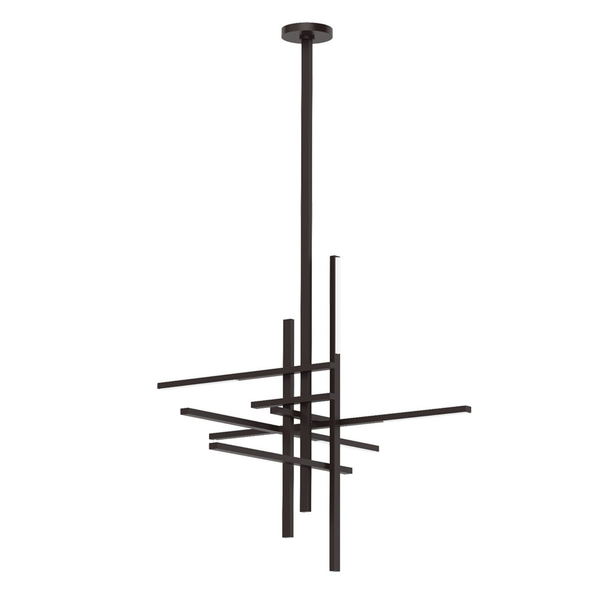 Cityscape 36" 6-Light LED Large Chandelier, 120-277V, Bronze Finish - Bees Lighting