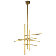 Cityscape 36" 6-Light LED Large Chandelier, 120-277V, Hand Rubbed Antique Brass Finish - Bees Lighting