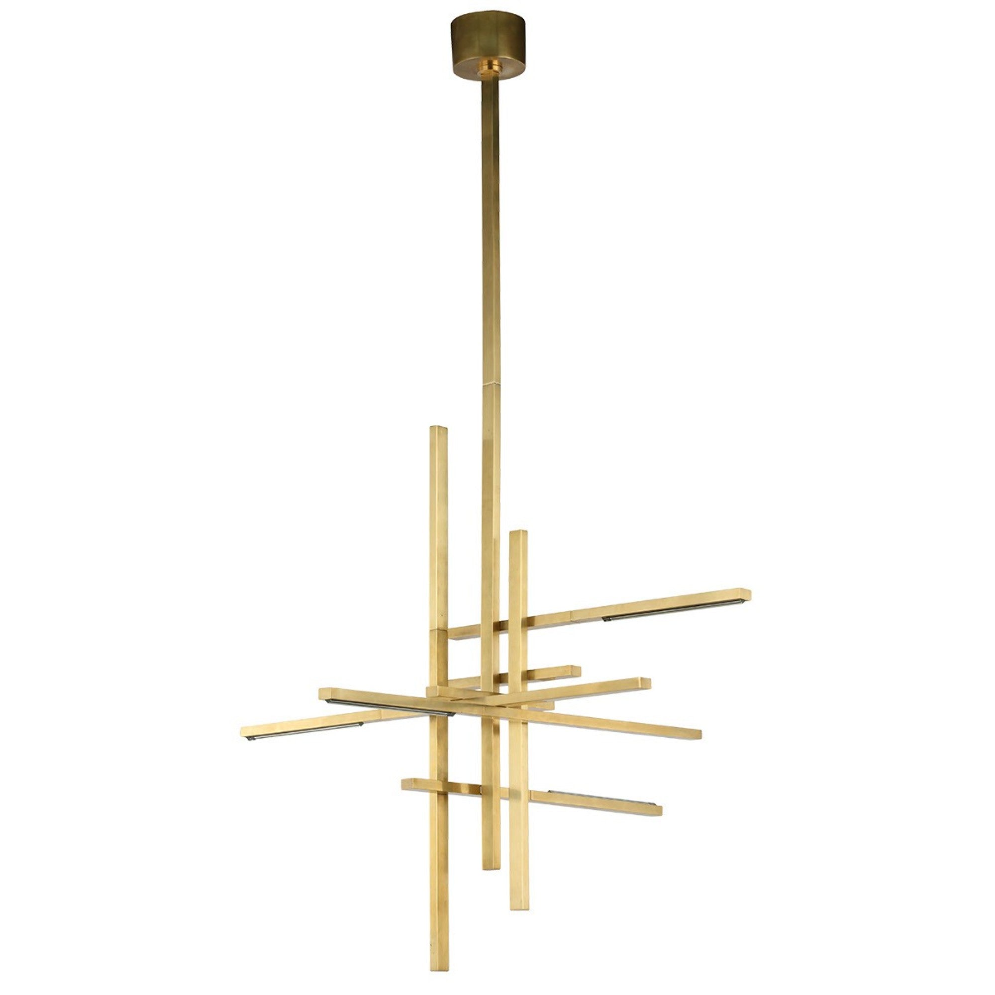 Cityscape 36" 6-Light LED Large Chandelier, 120-277V, Hand Rubbed Antique Brass Finish - Bees Lighting