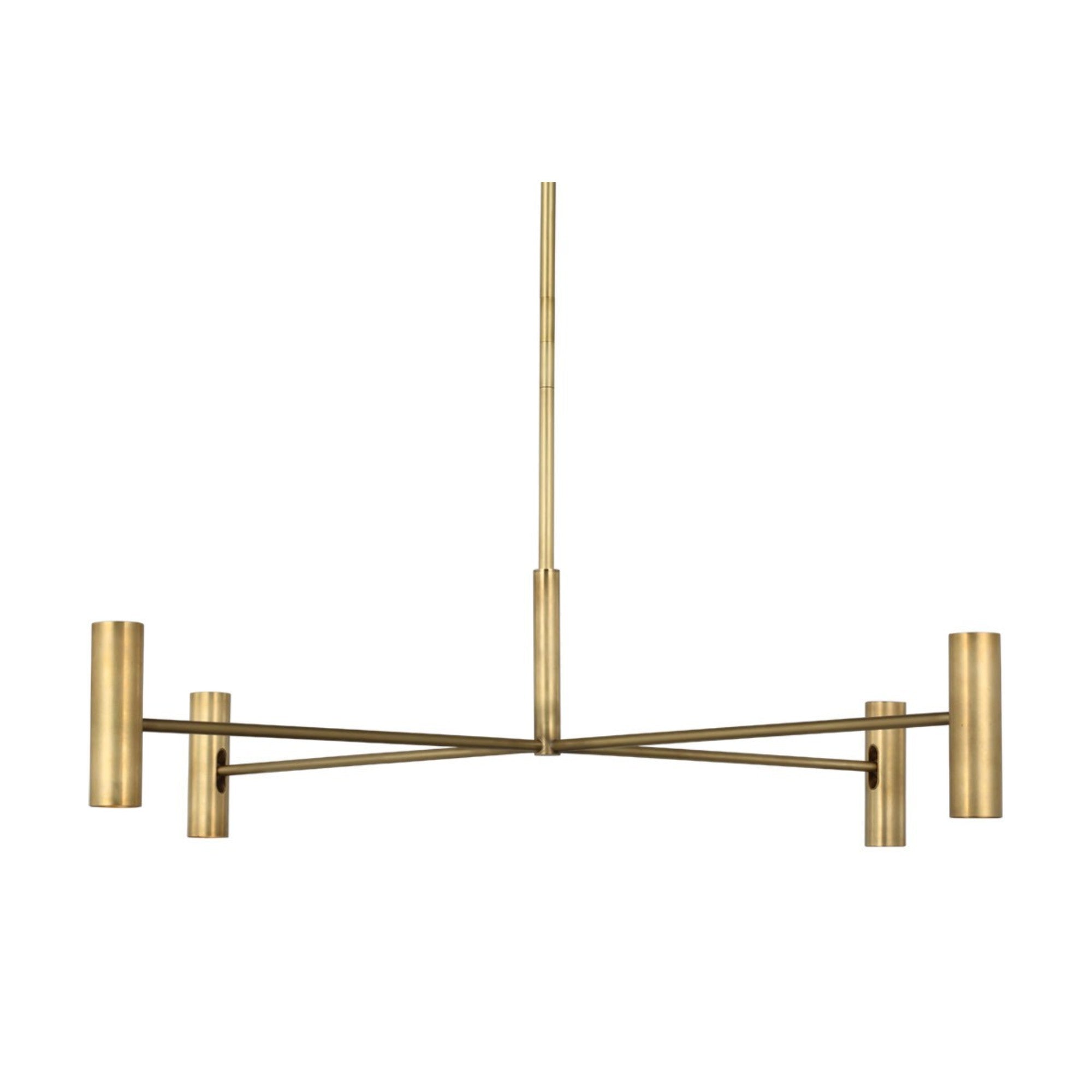 Ponte 36" LED Large Chandelier, 120-277VV, Hand Rubbed Antique Brass Finish - Bees Lighting