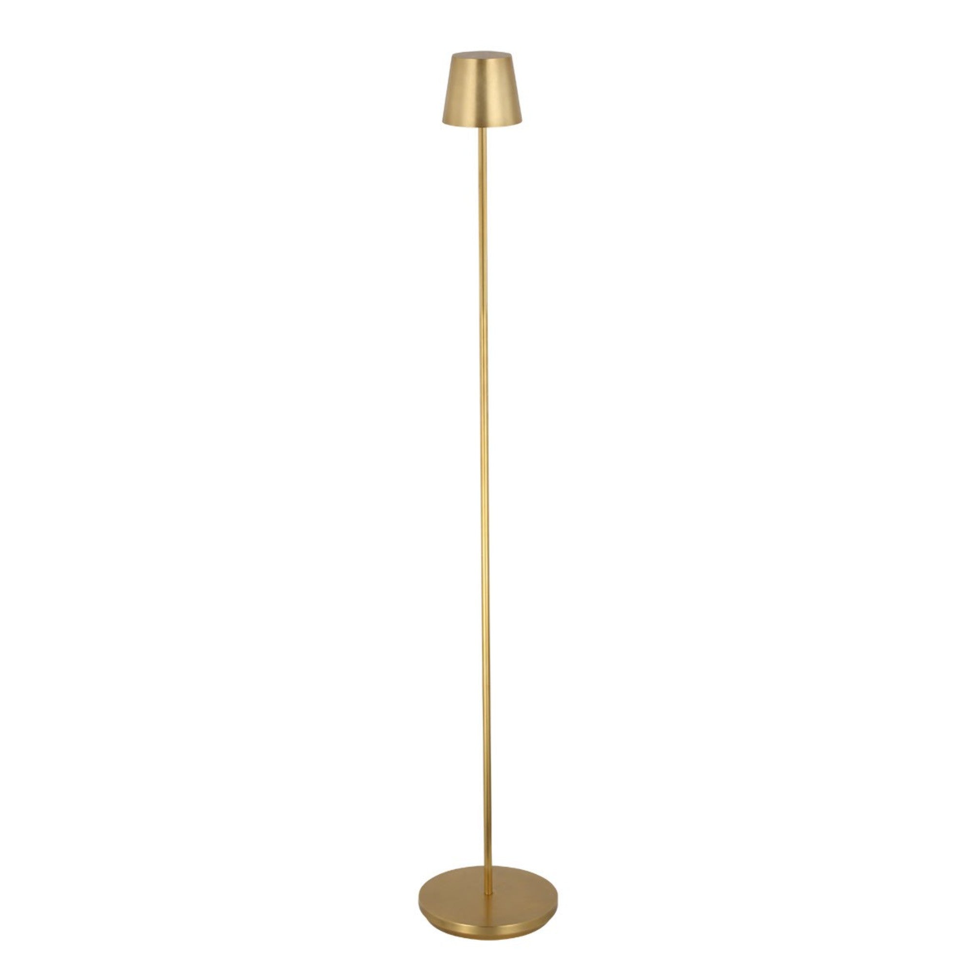Nevis Rechargeable Floor Lamp, Hand Rubbed Antique Brass Finish - Bees Lighting