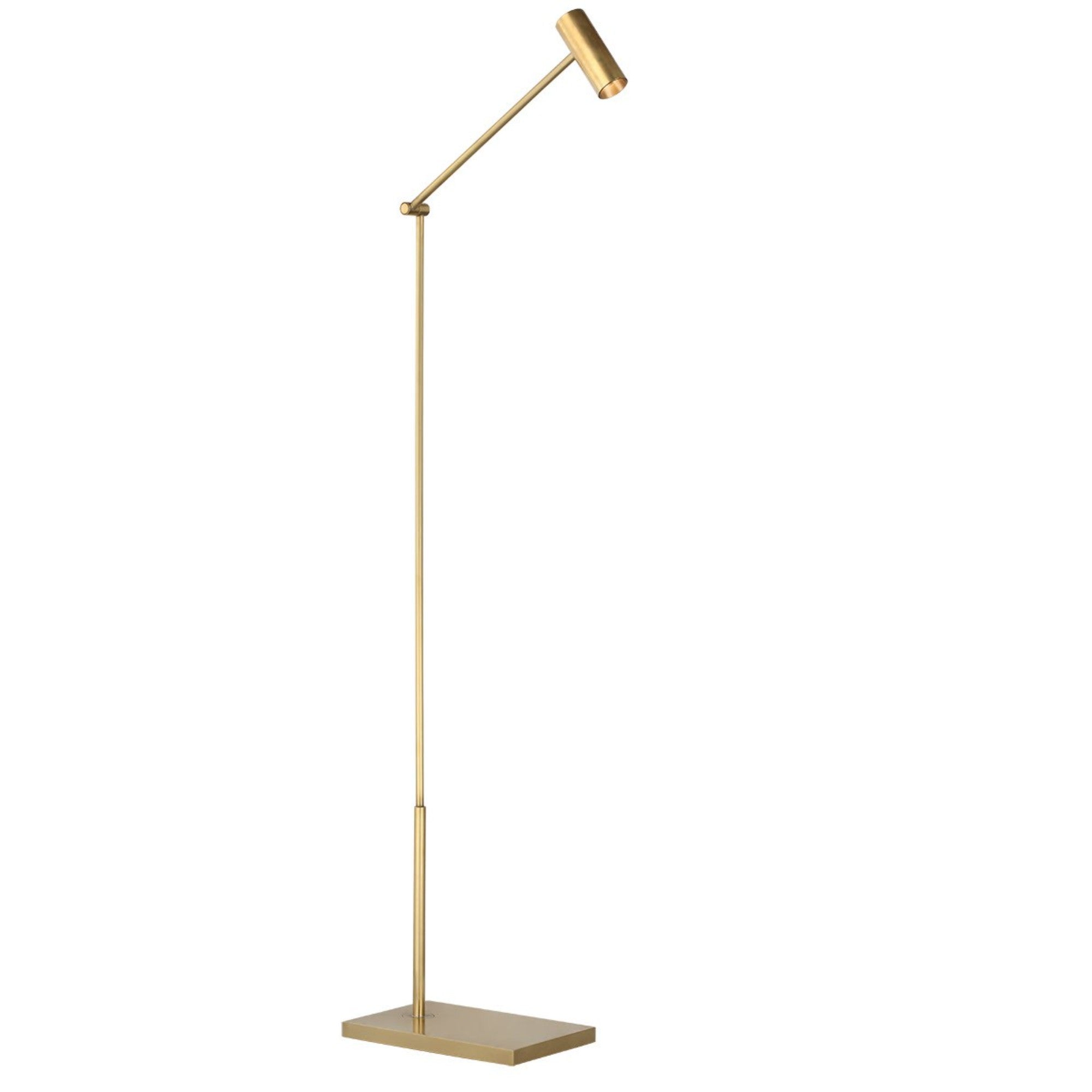 Ponte LED Small Floor Lamp, 120-240V, Hand Rubbed Antique Brass Finish - Bees Lighting