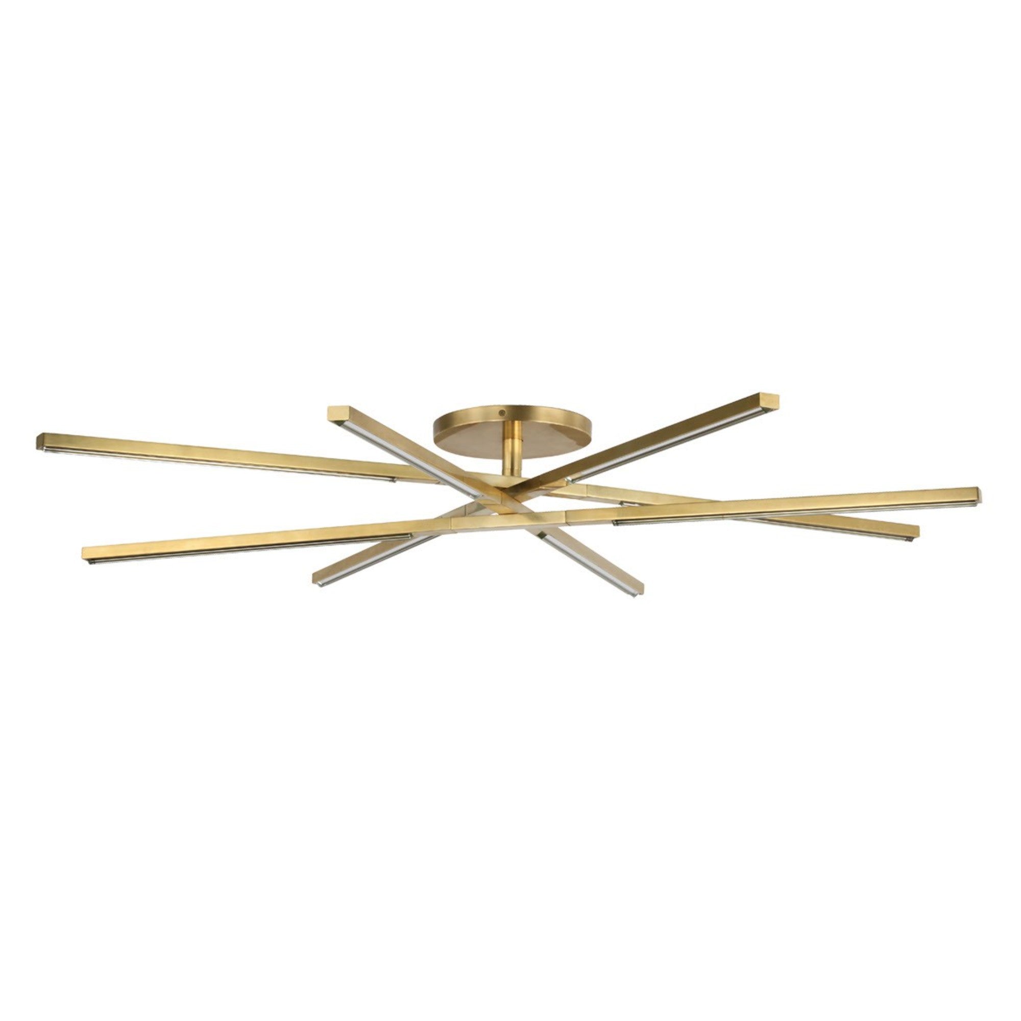 Cityscape 60" 8-Light LED X-Grand Flush Mount, 120-277V, Hand Rubbed Antique Brass Finish - Bees Lighting
