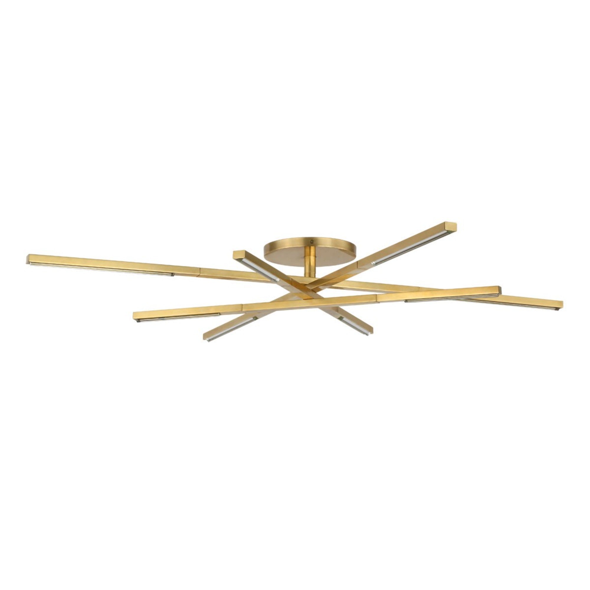 Cityscape 36" 8-Light LED Medium Flush Mount, 120-277V, Hand Rubbed Antique Brass Finish - Bees Lighting