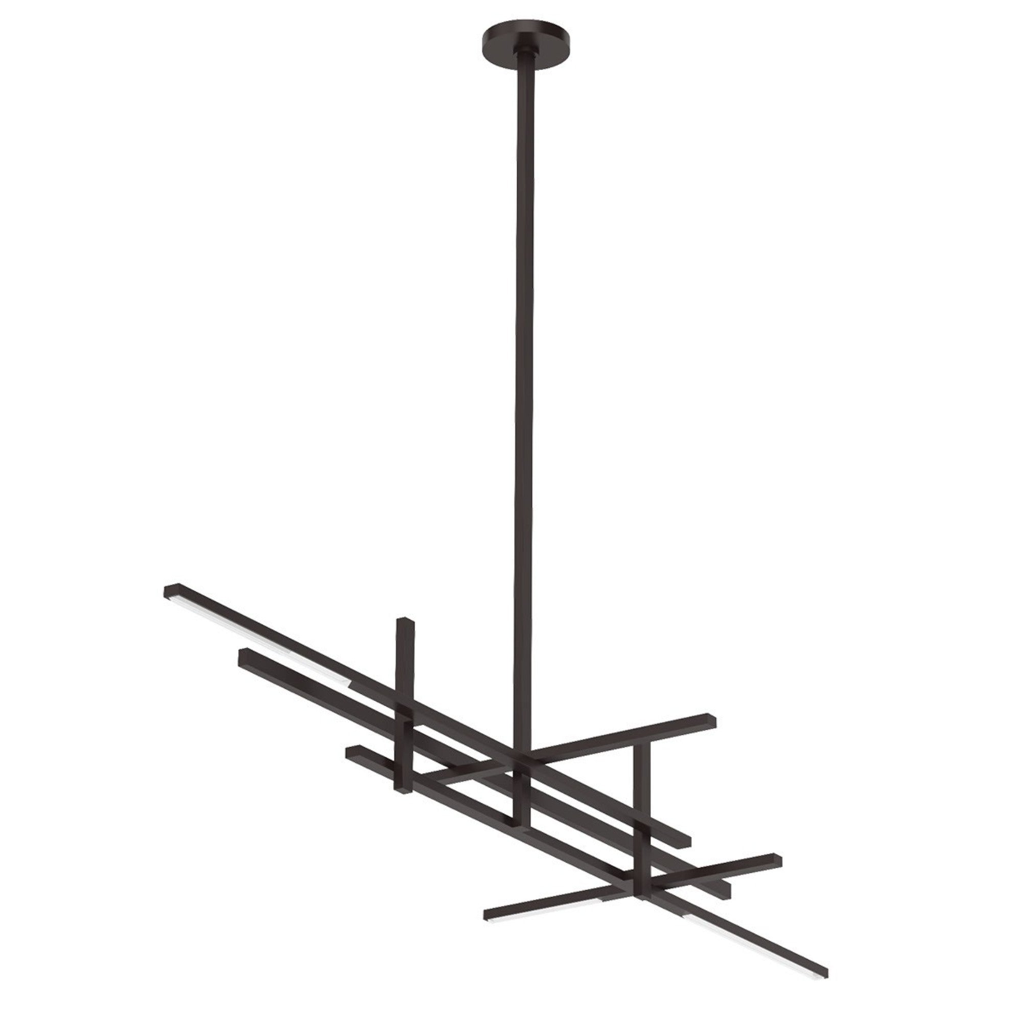 Cityscape 70" LED Stacked X-Large Linear Chandelier, 120-277V, Bronze Finish - Bees Lighting